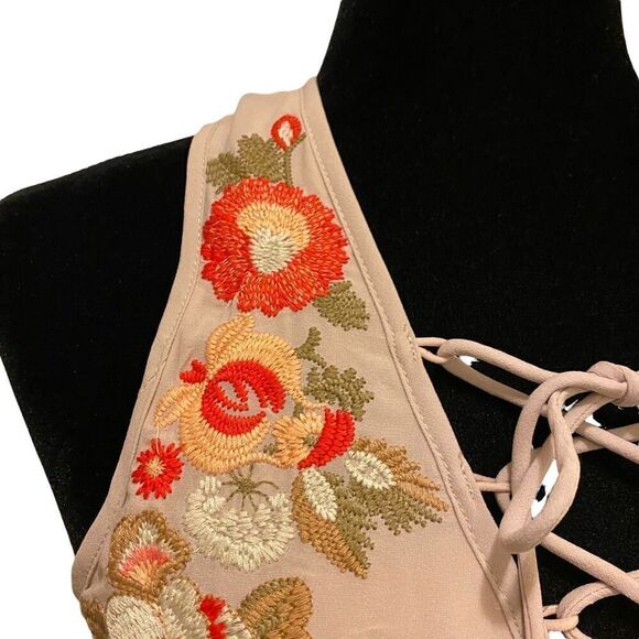 Andree by Unit Boho Inspired A-line Sleeveless Embroidered Dress Size Small - Picture 3 of 12